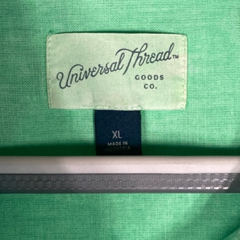 Universal Thread Green Linen Cropped Button-Up Xl - image 2